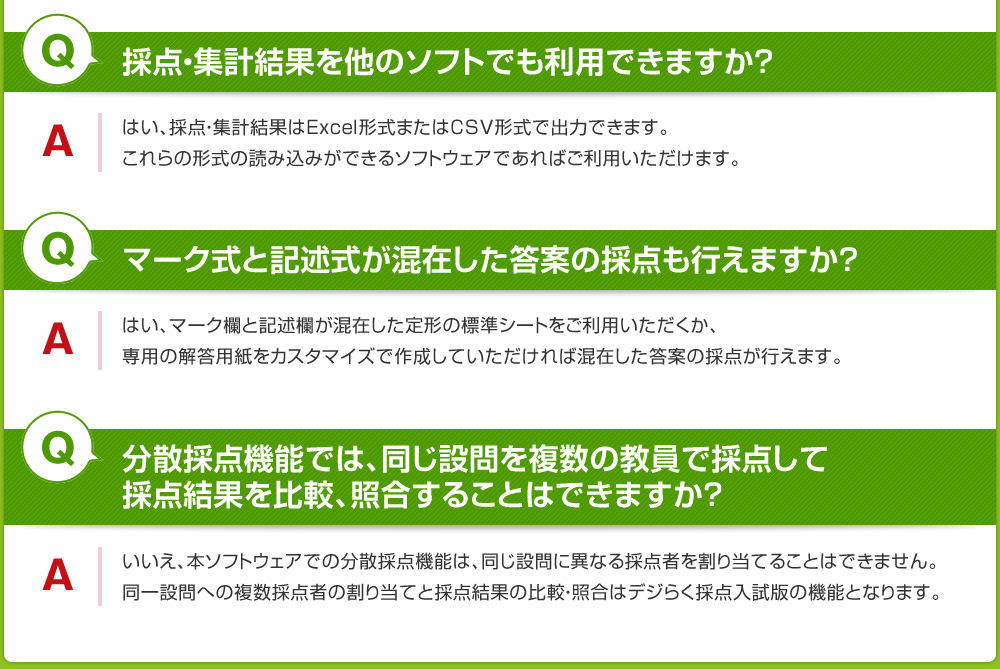 採点・集計結果を他のソフトでも利用できますか？