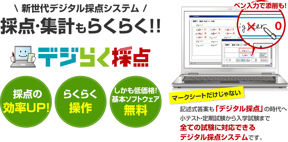 採点 集計もらくらく デジらく採点 マークシートはスキャネットシート